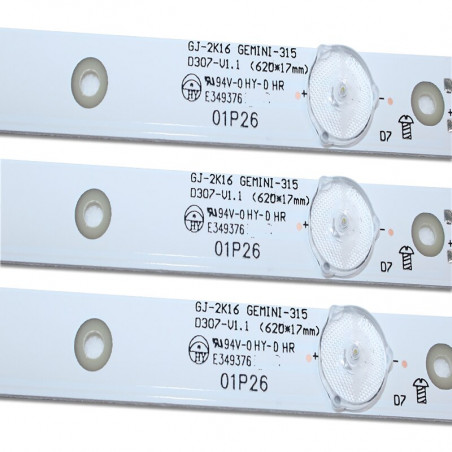 KIT 3 BARRE STRIP LED PER TV PHILIPS GJ-2K15 D2P5-315 D307-V1 32PHT41 TPT315B5 - Foto 9